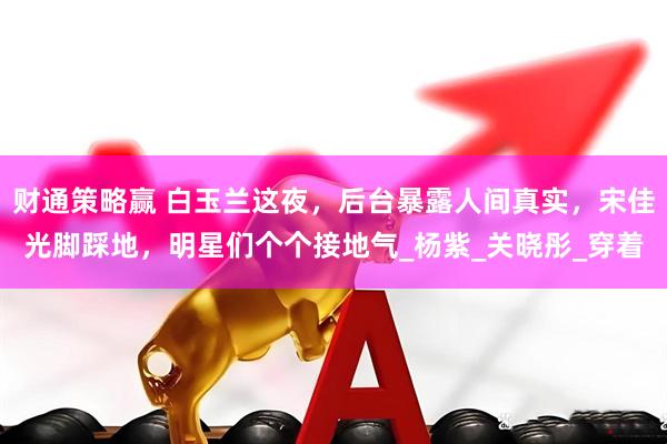 财通策略赢 白玉兰这夜，后台暴露人间真实，宋佳光脚踩地，明星们个个接地气_杨紫_关晓彤_穿着